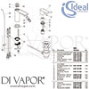 Ideal Standard Connect Air Concept Air Magnetic Grey One Hole Slim Bidet Mixer Spares